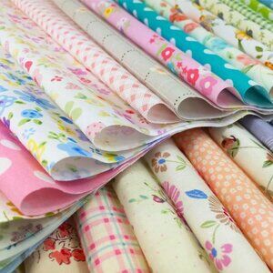 Colorful 8x8 inch 100% Cotton Floral Quilting Fabric Squares - 60 pcs